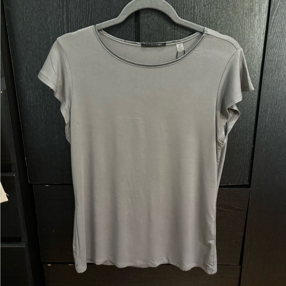 Tahari Gray Blouse Shirt